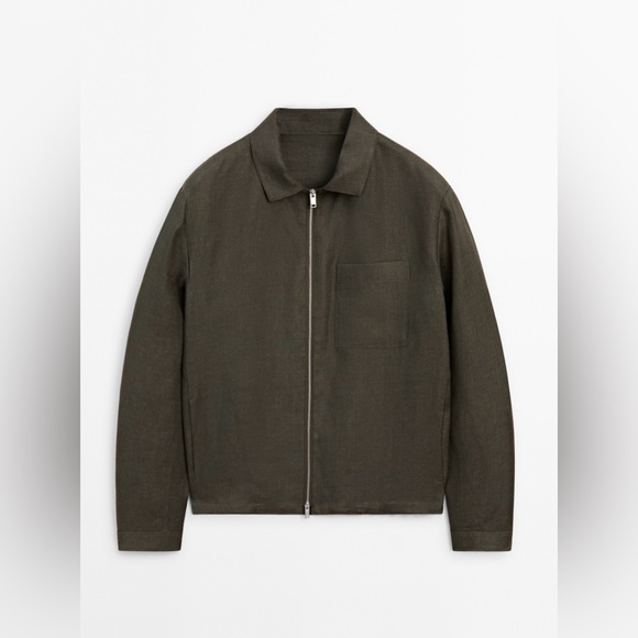 Massimo Dutti linen co-ord overshirt for men - Picture 3 of 9